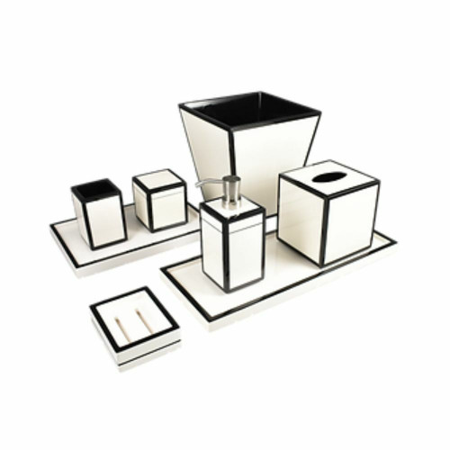 White with Black Trim Bath Set White with Black Trim Bath Set